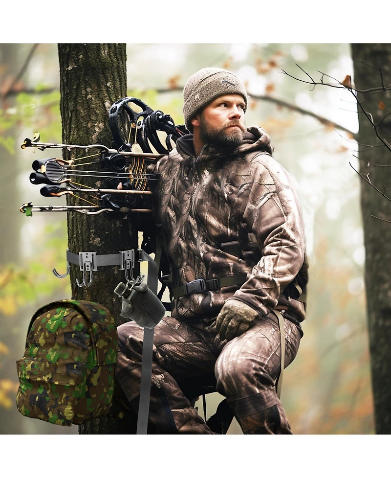 Piscifun Tree Stand Gear Hangers 3 Metal Hooks Archery Hunting Accessories With Carry Bag