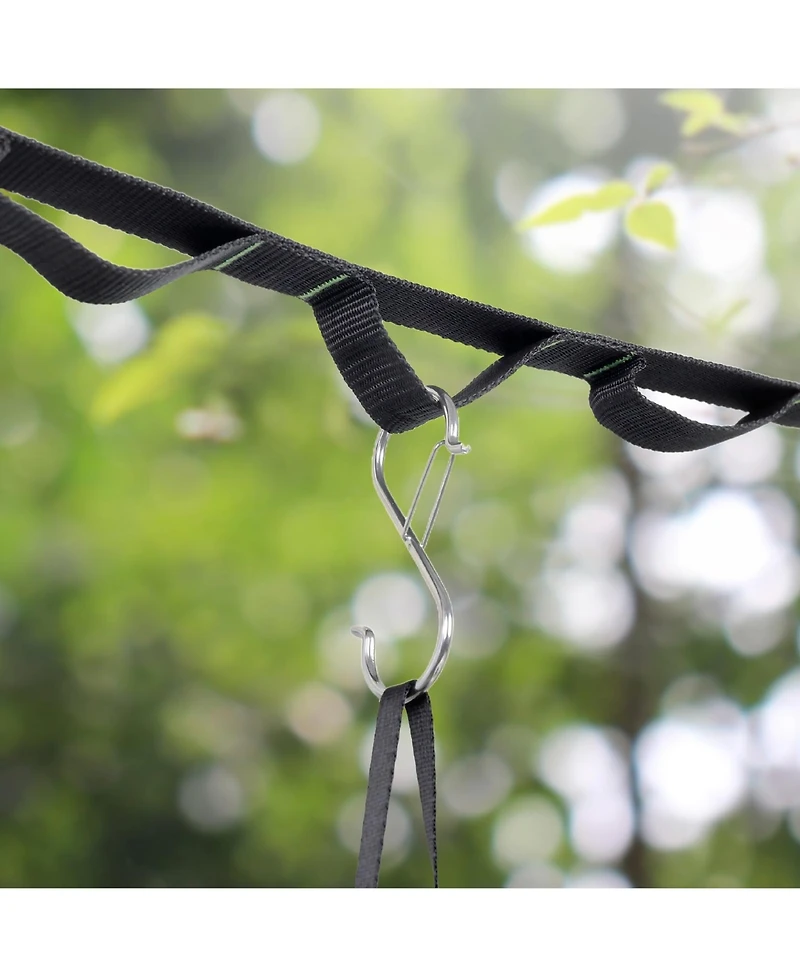 Piscifun Camping Tree Hanging Organizer 20 Loops 4 Carabiner Hooks 6 S Hooks Outdoor Gear Storage Strap