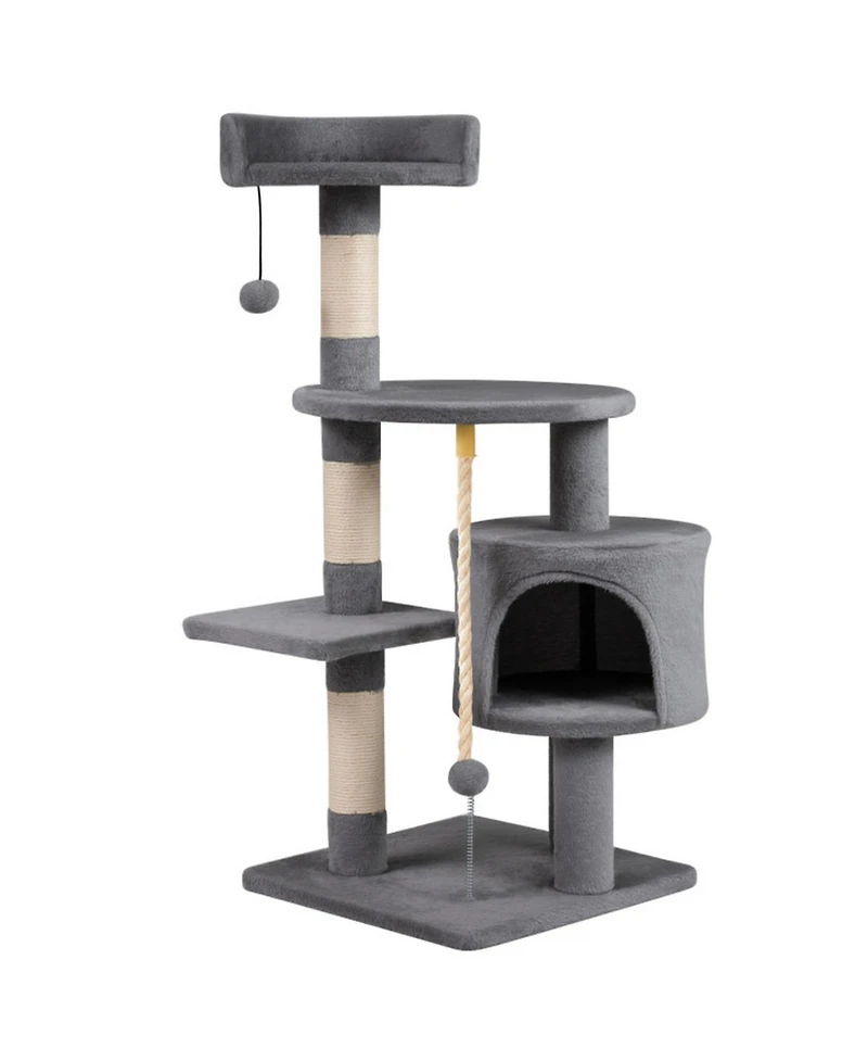 Hongge 36 Inch Kitten Cat Tower with a Round 15.5 Inch Lounging Platform
