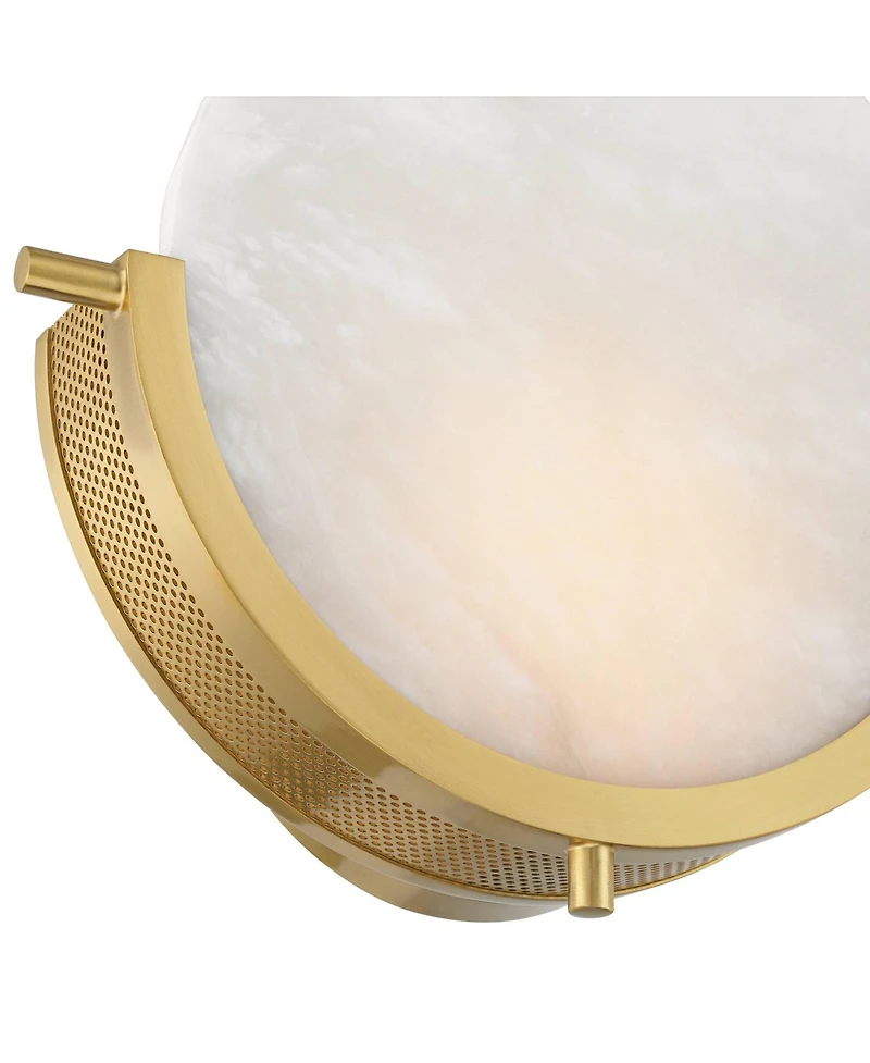 360 Lighting Barranco 9 1/2" High Warm Gold Alabaster Led Wall Sconce Set of 2