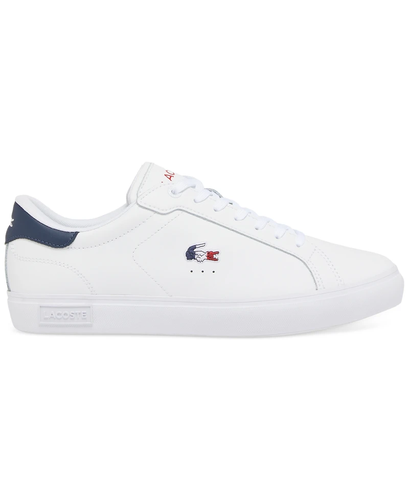 Lacoste Powercourt Leather Lace-Up Tennis Sneakers