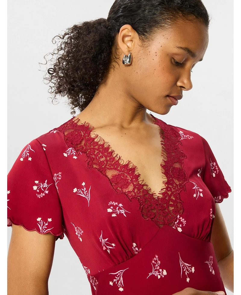 Whistles Women's Floral A-Line V-Neck Midi Dress
