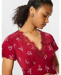 Whistles Women's Floral A-Line V-Neck Midi Dress