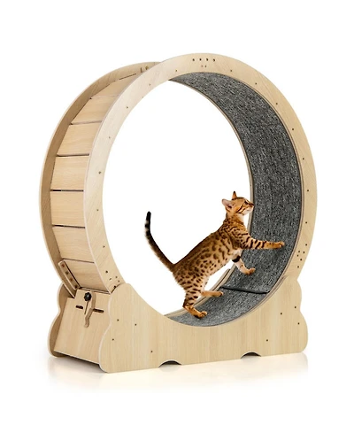 Hongge Cat Exercise Wheel with Carpeted Running Surface, 40 Inch