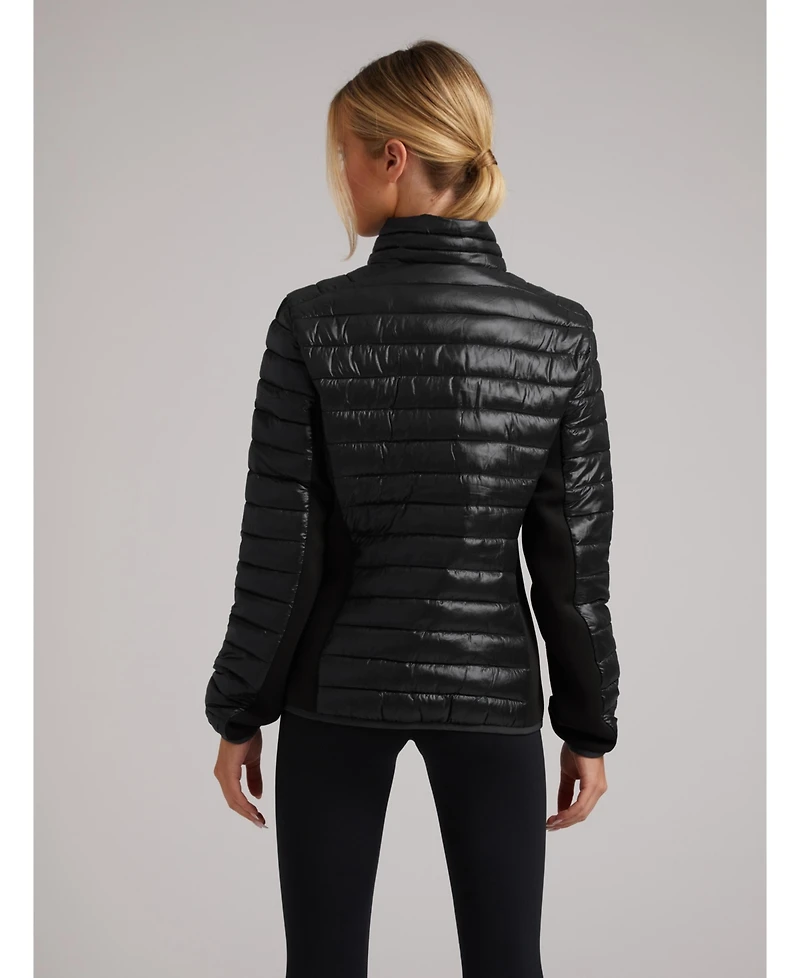 JACK1T Women's Short Funnel-Neck Puffer Jacket