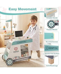 Hongge Doctor Ct Scanner Rolling Cart Wooden Playset, Ages 3+