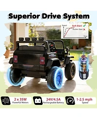 Hongge 24V Kids Ride On Car with Parent Remote Control and Music