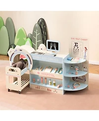 Hongge Kids Wooden Doctor Play Set with Toy Ct Machine and Eye Chart Ages 3