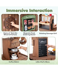 Hongge Grocery Roller Grill and Menu Board Food Cart Playset, Ages 3+