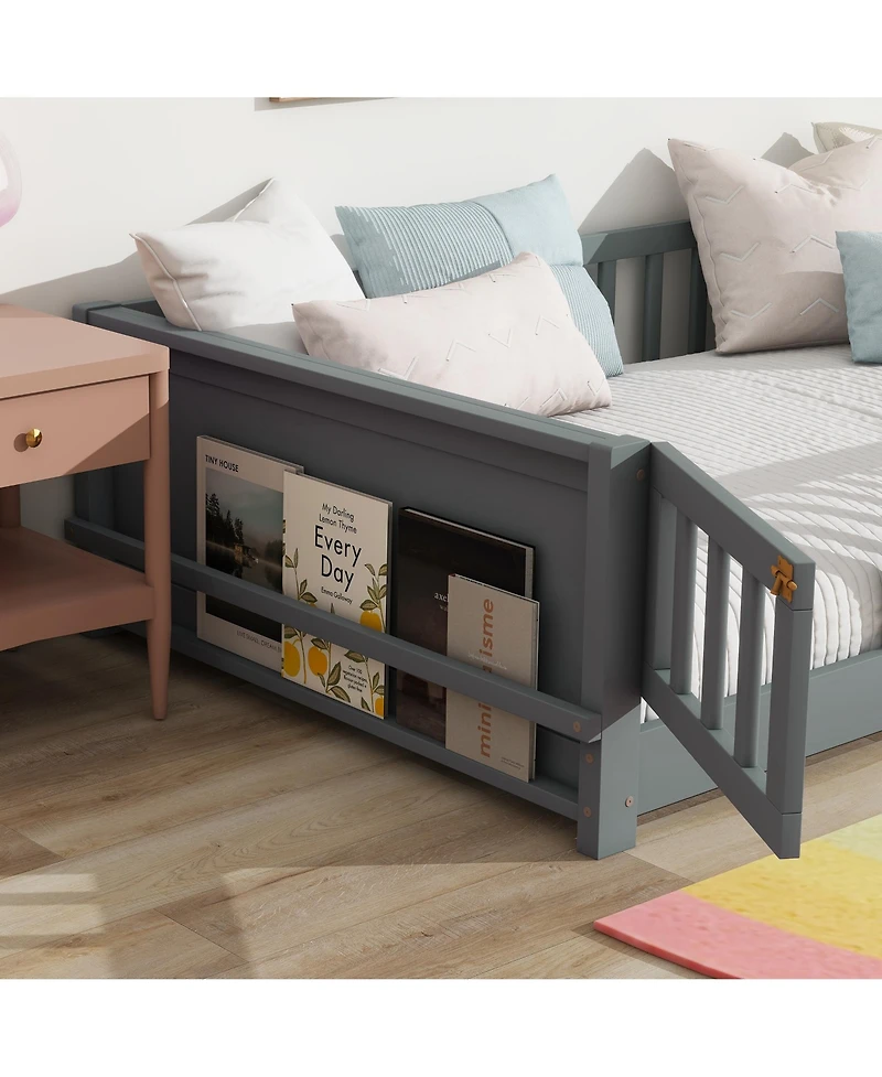 Sailvan Floor Bed with Built-in Book Rack and Door