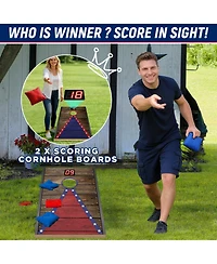 Aofar Electronic Cornhole Set Automatic Scoring Wood 8 Bags