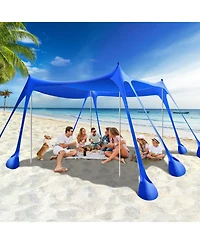 Aofar Beach Tent Shade Sun Shelter Sandbags Poles Camping Fishing 10 X Feet