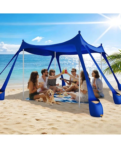Aofar Beach Tent Sun Shelter Pop Up Sandbags Camping Fishing Picnic