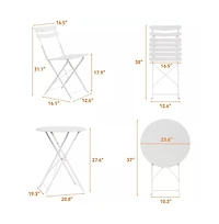 homfan Bistro Chairs Set of 2 – Folding Patio with Premium Metal Frame, Indoor/Outdoor Portable Seating for Balcony Yard Garden