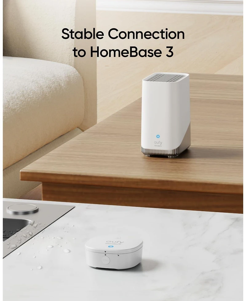 eufy Security Water and Freeze Sensor with Remote Alerts, IP65 Waterproof, 2-Year Battery Life, HomeBase Required