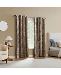Sun Zero Avila Abstract Stripe 100percentage Blackout Grommet Curtain Panel