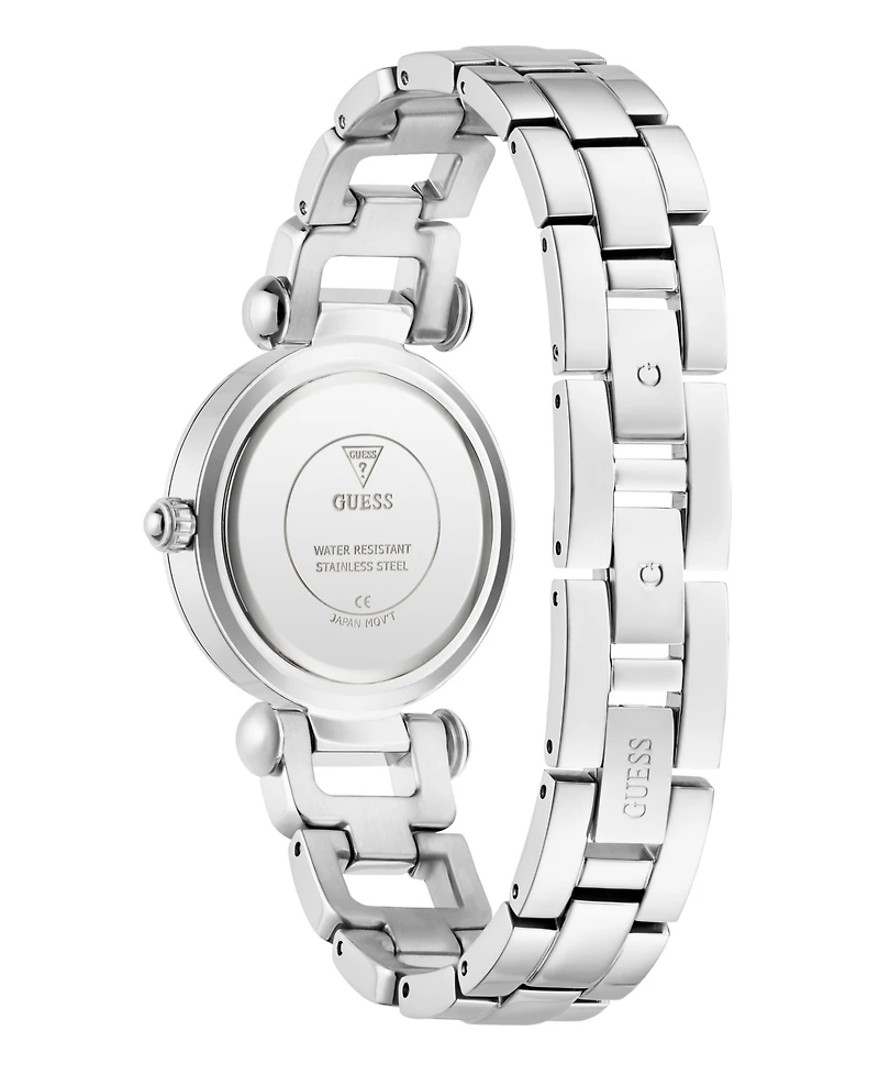 Guess Women's Quartz Silver-Tone Stainless Steel Watch 30mm