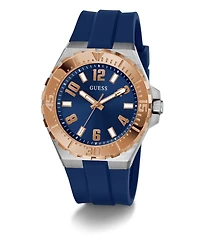 Guess Men's Quartz Blue Silicone Watch 44mm
