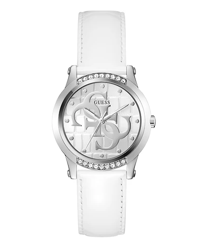 Guess Women's Quartz White Genuine Leather Watch 36mm