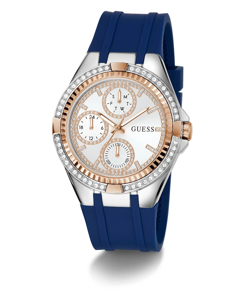 Guess Women's Quartz Blue Silicone Watch 39mm