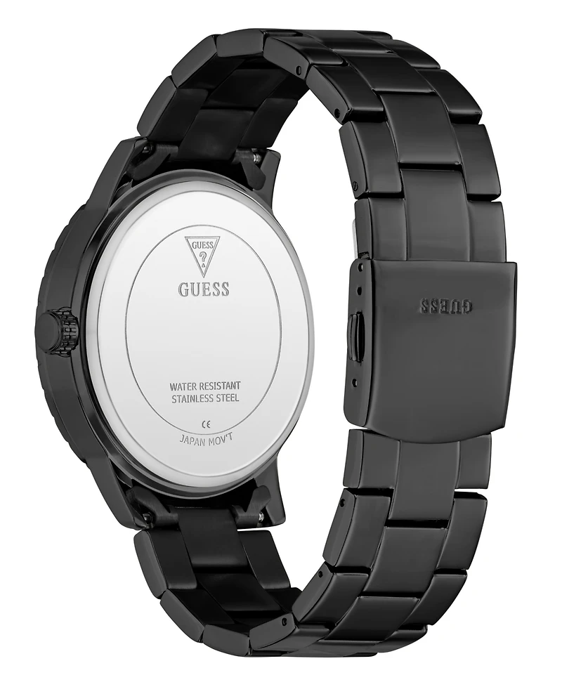 Guess Men's Quartz Black Stainless Steel Watch 44mm