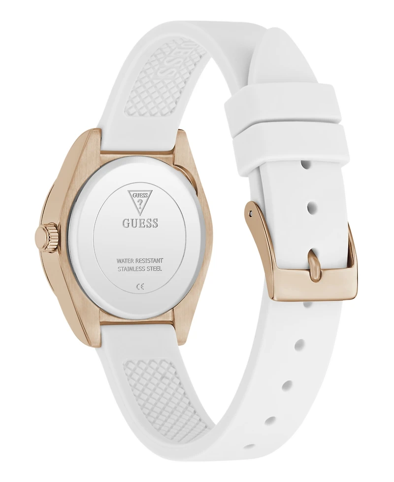 Guess Women's Quartz White Silicone Watch 30mm