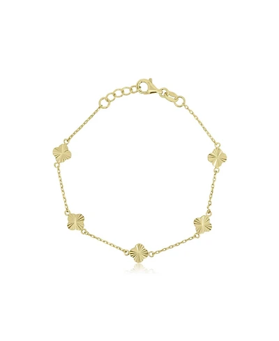 The Lovery Mini Fluted Clover Bracelet 14K Gold-Plated Sterling Silver