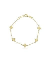 The Lovery Mini Fluted Clover Bracelet 14K Gold-Plated Sterling Silver