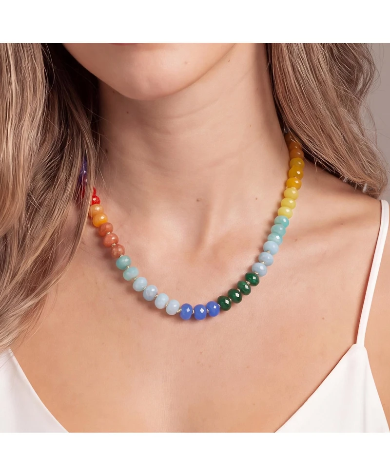 The Lovery Rainbow Knot Bead Necklace 14K Gold Filled Over Brass