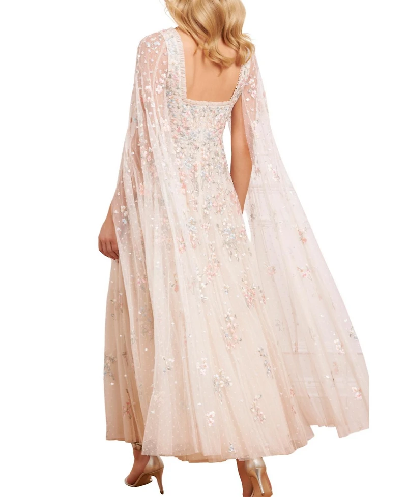 Needle & Thread Women's Versailles Ditsy Cape Sleeve Ankle Gown