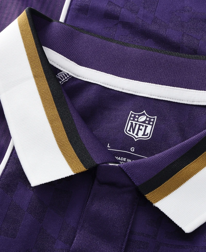 Fanatics Big Boys and Girls Purple Baltimore Ravens Football x Football Collared Fan Top