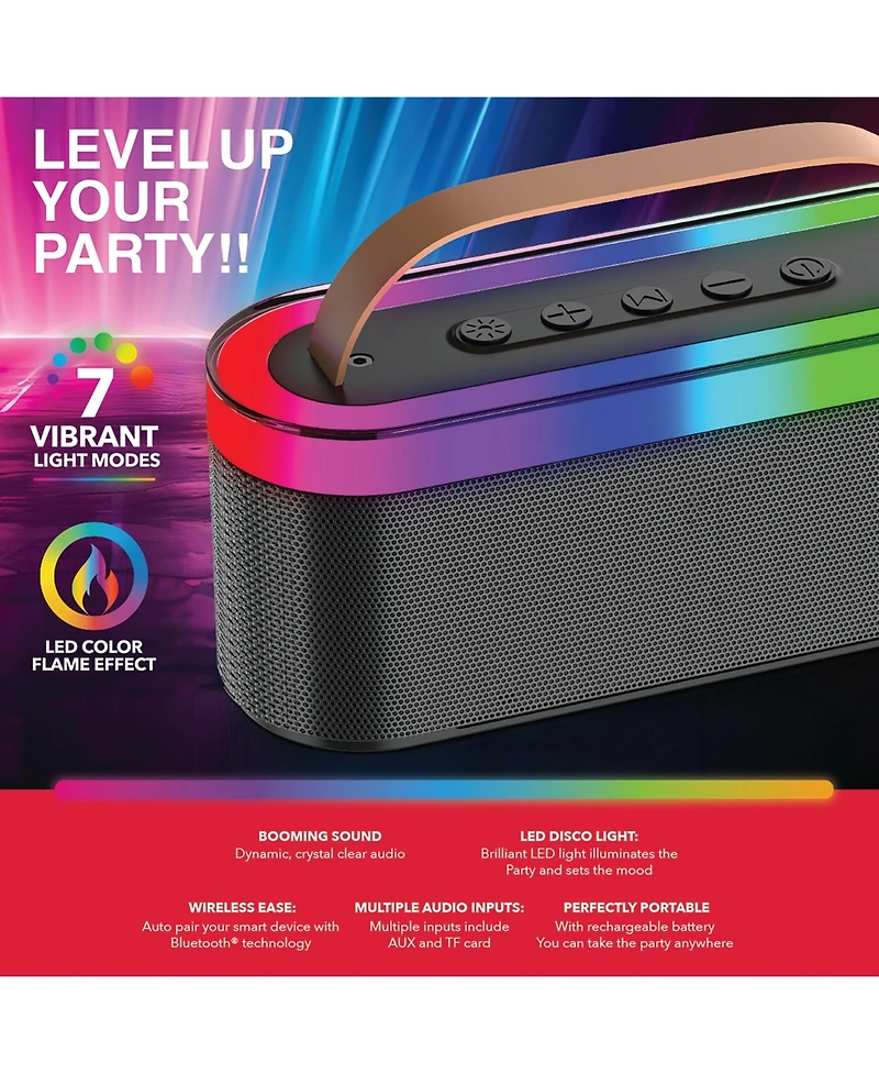 Rca Flex-20 Wireless Rgb Lights Portable Speaker