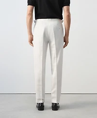 Mango Men's Pleated Linen-Blend Suit Pants