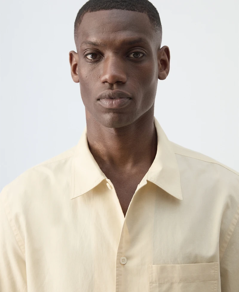 Mango Men's Regular-Fit Cotton-Linen-Blend Shirt