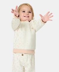 Calvin Klein Baby Girls' Printed Sweatshirt and Jogger Pants, 2-Piece Set