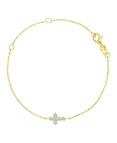 Macy's 14k Gold Over Sterling Silver Cubic Zirconia Cross Bracelet