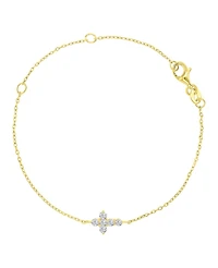 Macy's 14k Gold Over Sterling Silver Cubic Zirconia Cross Bracelet