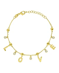 Macy's 14k Gold-Plated Dangling Cubic Zirconia Love Bracelet