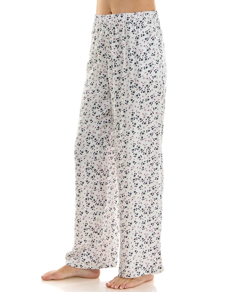 Roudelain Women's Yarn-Dyed Flannel Open-Leg Sleep Pants
