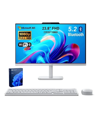 Lenovo A100 23.8" Fhd All-in-One Intel Core i3-N305 with Wireless Keyboard and Mouse
