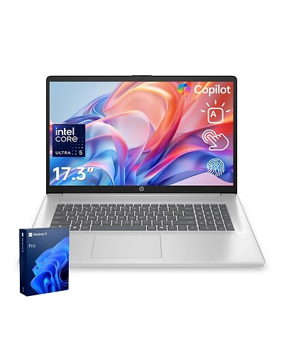 Hp 17.3" Touchscreen Business Copliot Ai Laptop, Intel Core Ultra 5 225U, 16GB DDR5 Ram, 512GB Ssd, Wi-Fi 6, Win11 Pro