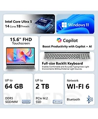 Hp 15.6 inches Touchscreen Laptop, Intel Core Ultra 5 125H, Intel Graphics, 32GB DDR5, 2TB Ssd, Wi-Fi 6, Win11 Pro