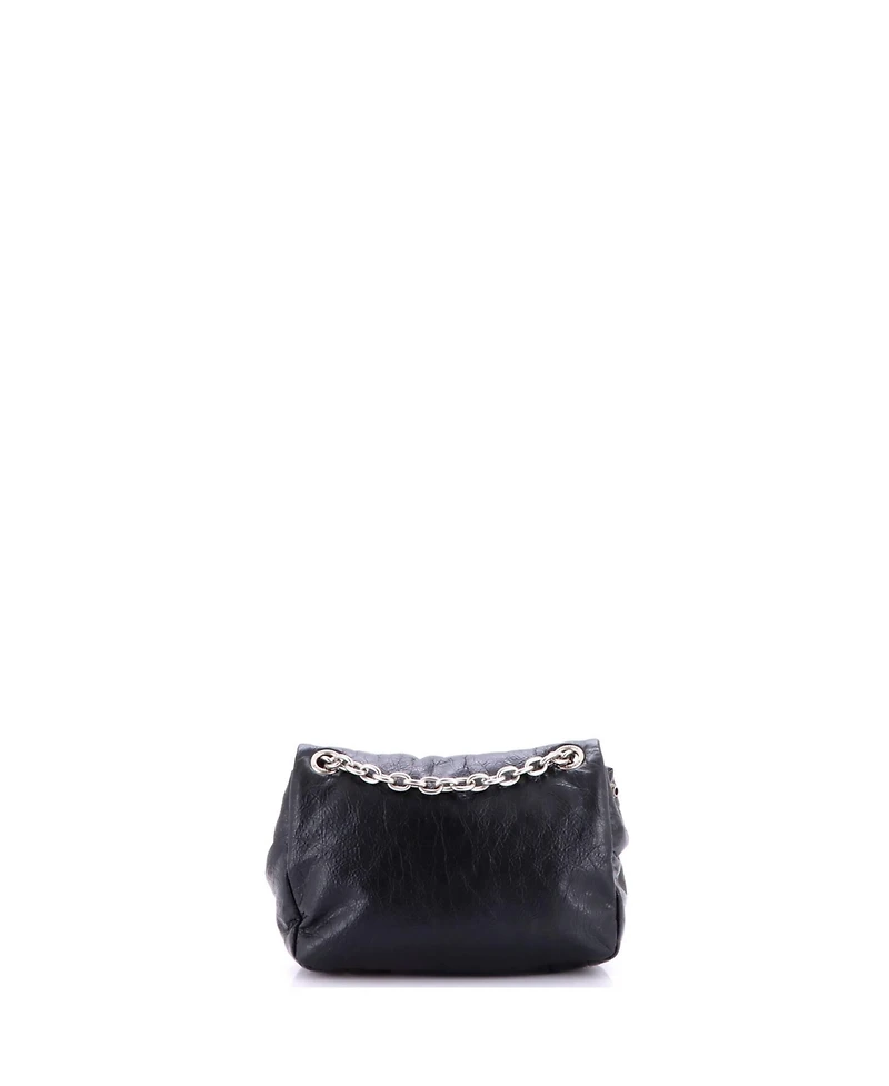 Pre-Owned Balenciaga Mini Monaco Chain Flap Shoulder Bag Leather