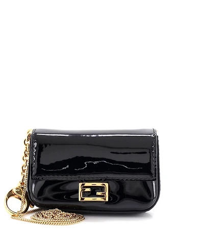 Pre-Owned Fendi Nano Chain Baguette Charm Bag Patent