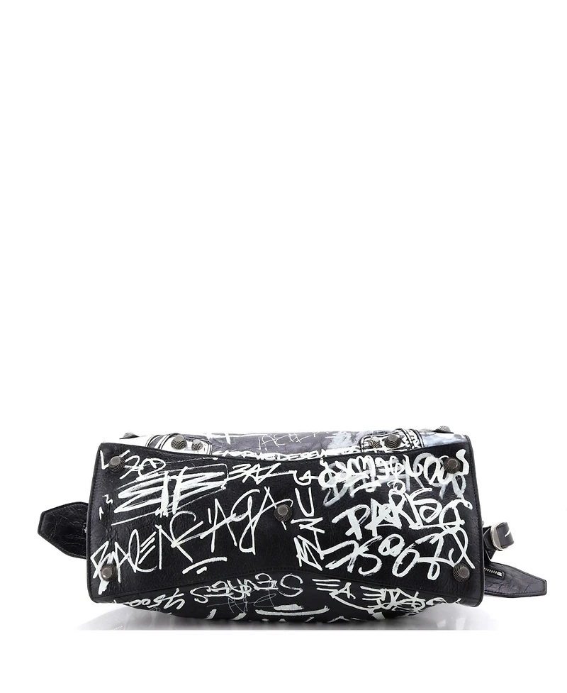 Pre-Owned Balenciaga Medium Neo Cagole Graffiti City Bag Leather