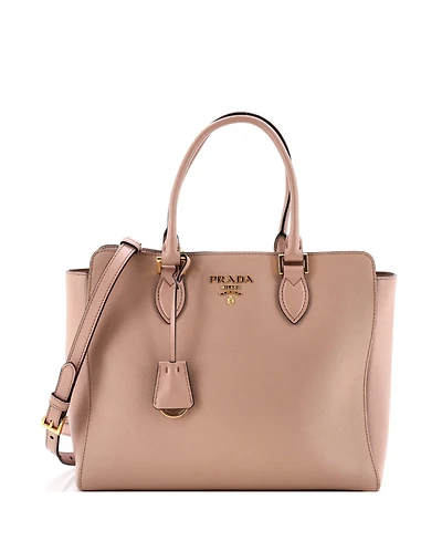 Pre-Owned Prada Medium Convertible Tote Saffiano with Soft Calf