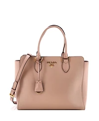 Pre-Owned Prada Medium Convertible Tote Saffiano with Soft Calf