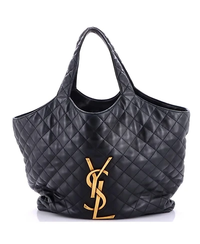 Pre-Owned Saint Laurent Maxi Icare Shopping Tote Quilted Leather