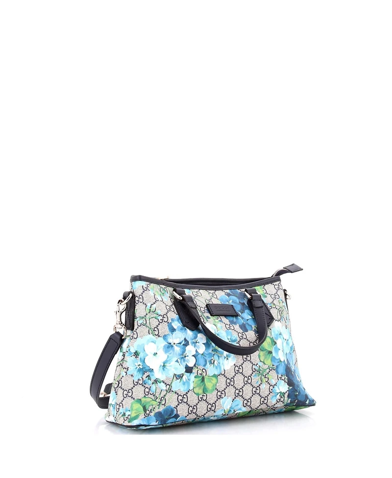 Pre-Owned Gucci Medium Convertible Zip Tote Blooms Print Gg Coated Canvas