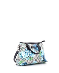 Pre-Owned Gucci Medium Convertible Zip Tote Blooms Print Gg Coated Canvas